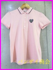 【送料300円可】9170s3◆良品です◆LACOSTE ラコステ ハート柄 半袖ストレッチポロシャツ 40/ジャケット/ゴルフ/ワンピース/レディース女性