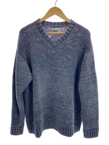 TENDERLOIN◆19AW/V-NECK COTTON KNIT/セーター(厚手)/M/コットン/GRY/無地