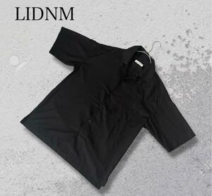 LIDNM　リドム　マイクロスパンオープンカラーシャツ　Mサイズ　ブラック