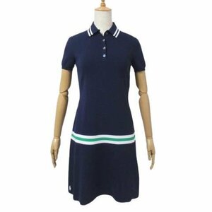 ポロ ゴルフ ラルフローレン 美品 半袖 ポロシャツ ワンピース 紺 ネイビー S ゴルフ スポーツ POLO GOLF RALPH LAUREN ◆HO4