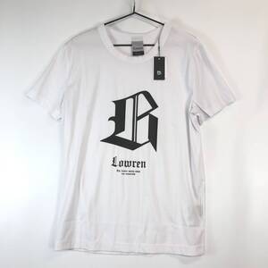 未使用 Lowren ローレン フィットネス 半袖Tシャツ ホワイト 冷感生地 36(Sサイズ) プリントロゴ②