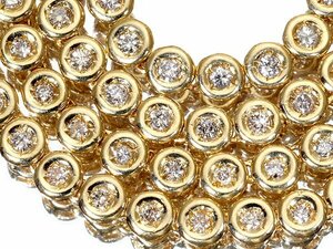 1円～【ジュエリー極】超豪華フルエタニティ輝く！天然ダイヤモンド2.00ct 超高級K18YGフルエタニティネックレス h6862vlol【送料無料】