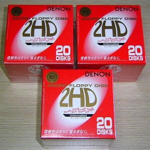 DENON 3.5インチMF-2HDフロッピーディスク60枚 アンフォーマット 未開封新品