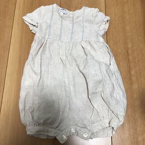 【中古】Arc-en-ciel ショートオール 半袖ロンパース サイズ6M LINEN 100%