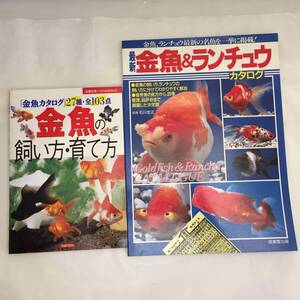 T082801☆計2冊 金魚の飼い方・育て方「金魚カタログ」２７種・全１０３点 最新金魚＆ランチュウカタログ☆