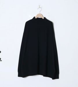 24AW size3 ＜COMOLI＞ COTTON JERSEY MOCK NECK PULLOVER/コットン ジャージ ーモックネック プルオーバー 黒 ブラック カットソー