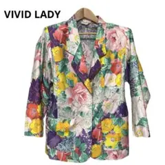 VIVID LADY ビビッドレディ テーラードジャケット 総柄 9A 肩パット