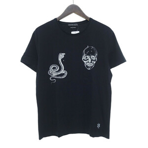 【特別価格】ALEXANDER MCQUEEN 435912 QHZU2 スカル コブラ スネーク 半袖 Tシャツ ブラック サイズ メンズM