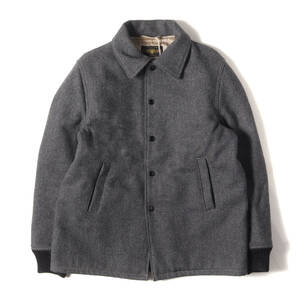 At LAST&CO アットラスト ジャケット サイズ:38 BUTCHER PRODUCTS メルトンウール スタジャン アワードジャケット (Award Jacket) グレー