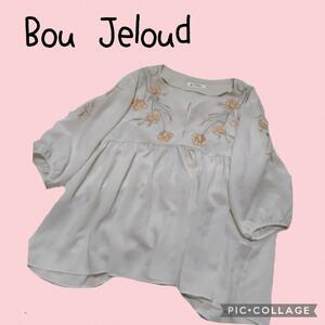 bou jeloud ブージュルード　レディース　チュニック　刺繍　花　白　七分