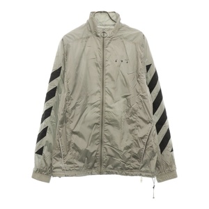 OFF-WHITE オフホワイト Diagonal Stripe Track Jacket OMBD022R21FAB001 ダイアゴナルストライプ ナイロンジャケット ブルゾン グレー