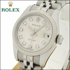 TS ROLEX/ロレックス デイトジャスト レディース腕時計 179174G K18WG/SS 10Pダイヤ コンピューター文字盤 自動巻き G番