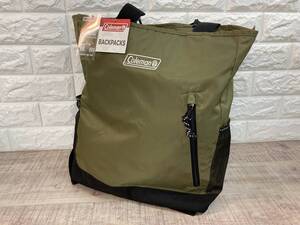 ☆未使用品　Coleman コールマン　2way BACK PACK TOTE バッグパックトート　OLIVE LEAF 32×40×13cm