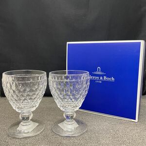 サ) [未使用] Villeroy&Boch ビレロイ&ボッホ ボストン ペア ワイングラス 11-7299-0030P 管理M