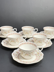 ● コレクター必見 未使用 Noritake ノリタケ カップ&ソーサー 6客 花絵柄 陶器製 茶器 洋食器 かわいい 元箱 YK426