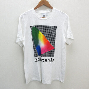 s■アディダス/adidas グラフィックプリント 半袖Tシャツ【L】白/MENS/66【中古】