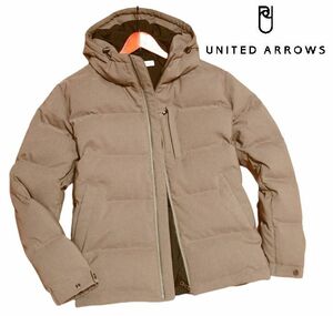 新品! ユナイテッドアローズ ウールライク ダウンジャケット ブルゾン モカ (XL) ☆ UNITED ARROWS メンズ 700FILLPOWER 冬物 防寒 茶 LL★