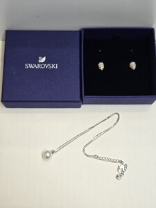 T★美品　1円スタート★　 SWAROVSKI スワロフスキー　 ネックレス　 ピアス　セット