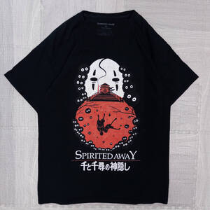 古着 千と千尋の神隠し ジブリ アニメTシャツ メンズM ブラック 古着卸 0116006