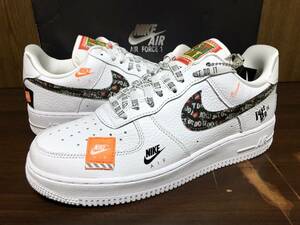 18年製 NIKE AIR FORCE 1 PRM JDI ナイキ エアフォース プレミアム AF1 JUST DO IT【AR7719-100】WHITE ホワイト レザー 白 US7.5