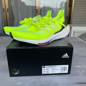 新品☆adidas Ultra Boost 21 アディダスウルトラブースト21 US11（29㎝）FY0373　Solar Yellow ソーラーイエロー/マラソン　レース