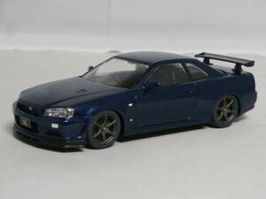 [模型完成品] アオシマ 1/32 ニッサン　R34 スカイライン GT-R ミッドナイトパープル　　楽プラシリーズ 