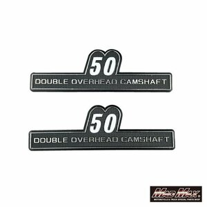 バイク用品 サイドカバーエンブレム 50 左右SET/スーパーカブ リトルカブ クロスカブ CC50 C50 AA01 AA04 AA09【メール便送料190円】