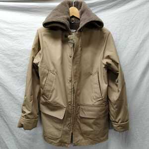 MIGHTYMAC cotton Nylon hooded coatマイティマック　コットンギャバ　ボア　フード　コート　ベージュ　フード変形　パーカ　アイビー