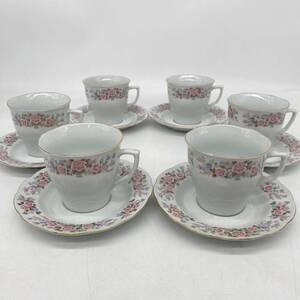 中国 景徳鎮 カップ&ソーサー 6客 C&S ティーカップ 洋食器 花柄 コーヒーカップ BONE CHINA 金縁 (ROYAL ALBERT ノリタケ YO4景箱