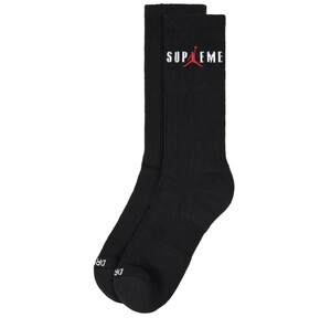 Supreme x Jordan Crew Socks (2 Pack) Blackシュプリーム x ジョーダン クルー ソックス 2パック ブラック ソックス 靴下 NIKE