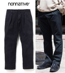 美品 41st nonnative DWELLER CHINO TROUSERS 02 COTTON CHINO CLOTH OVERDYED ブラック サイズ2 チノパンツ 秋冬