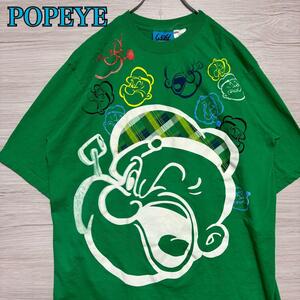 【入手困難】POPEYE ポパイ　Tシャツ　2XLサイズ　ゆったり　キャラクター　一点物　アニメ　映画　ムービー　海外　輸入　オーバーサイズ