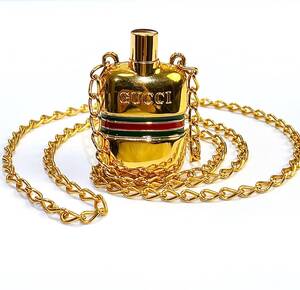 GUCCI グッチ Perfume Bottle パフューム ボトル ロング ネックレス 香水瓶 ペンダント GP 箱 レディース アクセサリー 美品