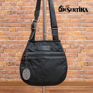 DESERTIKA/ショルダー バッグ BERSAGLIERA-06 撥水 耐久◎ リモンタ社＆CORDURA 無地 コンパクト イタリア製 新品/黒/ブラック/ie355/