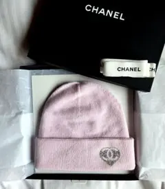 シャネル CHANEL ピンク ニット帽 ハート モチーフ 25C 最新