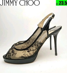 ジミーチュウJIMMY CHOO　LUNAサンダル約23.5　ピカピカ新品仕上げ