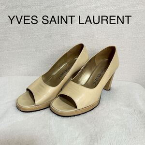 YVES SAINT LAURENT イブサンローランパンプス ベージュ オープントゥ サイズ:36 1/2 23.5cm レディース THR-179