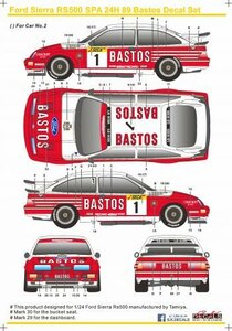 SKdecal SK024062 Ford Sierra RS500 Spa 24H 1989 Bastos Racing Team