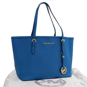 1円 ■ マイケルコース ハンドバッグ ブルー系 PVC 無地 シンプル 通勤 普段使い MICHAEL KORS ■E.Bmr.oR-16