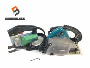 ☆中古品☆makita マキタ 100V 防じんマルノコ 5045KB HITACHI 日立工機 ジグソー CV60J 工具2点セット DIY 日曜大工 90661