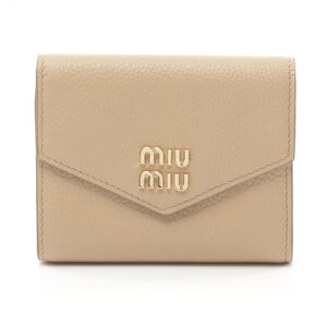 ミュウ ミュウ VIT DAINO スクエア ブランドオフ Miu Miu レザー 三つ折り財布 レザー レディース