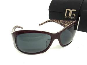 1円 ■美品■ DOLCE＆GABBANA ドルチェ&ガッバーナ 4007-B 562/87 ラインストーン サングラス メガネ 眼鏡 ボルドー系 FF1516