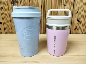 ★未使用　STARBUCKS　スターバックス　ステンレスボトル　ステンレスロゴタンブラー　ブルー　ピンク★