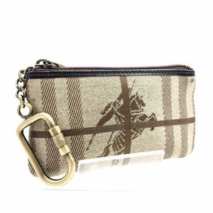 ■外観美品■BURBERRY LONDON バーバリーロンドン　メガチェック　ノバチェック　コインケース　キーケース　ホースマーク　キャンバス