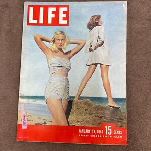 ☆長期保管品☆ 洋書 LIFE 1947年1月13日号 LIFE誌 ライフ誌 洋雑誌 ビンテージ レトロ 雑誌 広告 ポスター コレクター LIFE誌 洋書 ライフ