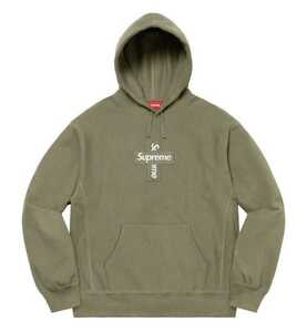 新品S Supreme Cross Box Logo Hooded Sweatshirt Light Olive ボックスパーカー パーカー クロス ボックス ロゴ カーキ フーディー