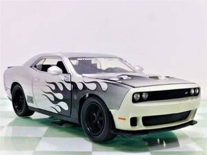 ■JADA TOYS 1/24 2015 DODGE CHALLENGER SRT HELLCAT SILVER FLAMES■ダッジ チャレンジャー ヘルキャット