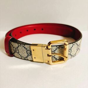 ★1円〜★本物★GUCCI グッチ リバーシブル ベルト オールドグッチ ネイビー レッド ボルドー 青 赤