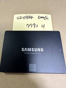 SD0434【中古動作品】SAMSUNG 内蔵 SSD 500GB /SATA 2.5インチ動作確認済み 使用時間 7792 H