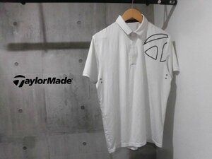 TaylorMade テーラーメイド 吸汗速乾 半袖 ポロシャツ L/ストレッチ 半袖シャツ/白 ホワイト/メンズ/GOLF ゴルフ